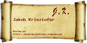 Jakob Krisztofer névjegykártya